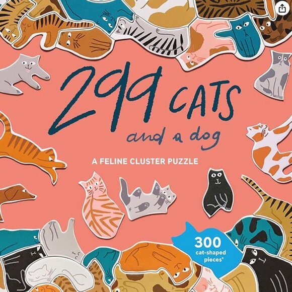 Laurence King 299 Cats (and a Dog) 300 Piece Cluster Puzzle - Picture 1 of 5